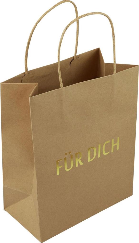 Papiertüten Geschenkverpackung mit Griff und dekorativem Aufdruck, 6 Stück