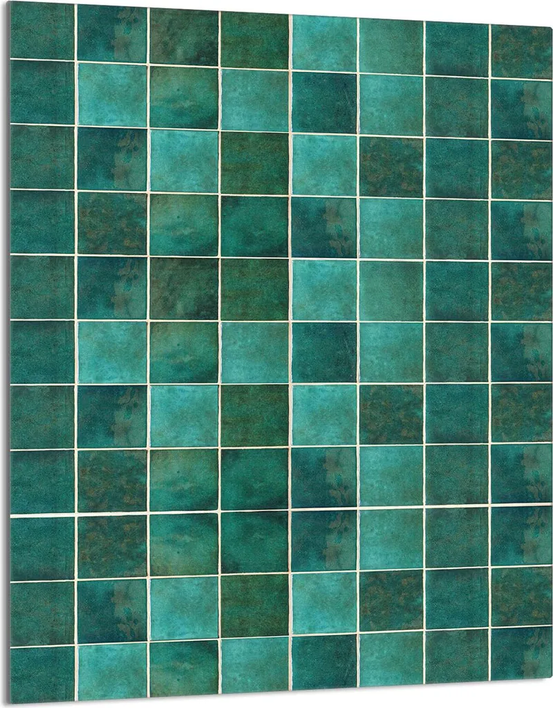 Piastra di copertura del piano cottura 40x52 Coperchio del piano cottura in ceramica Paraspruzzi Piatto in vetro Tagliere decorativo, piastrelle turchesi