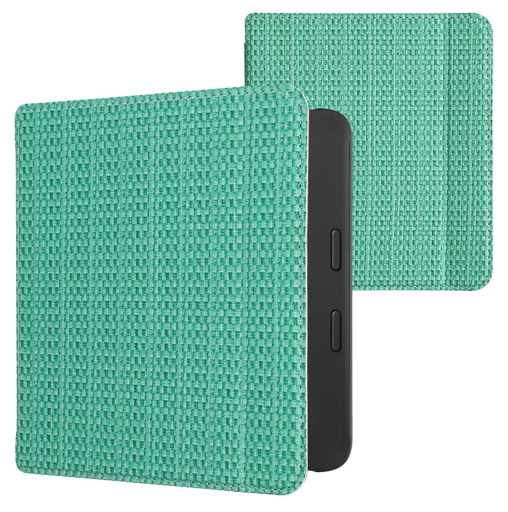 kwmobile Klapphülle kompatibel mit Tolino Vision 6 Hülle - eReader Case - Grasgrün Dunkelgrün Hellgrün