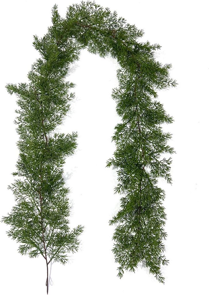 6,2 Fuß künstliche Zederngirlande aus Norfolk-Kiefer, Weihnachtsgrün, Stiele, künstliche Kiefernzweige für die Weihnachtsfeier, Hochzeitsdekor...
