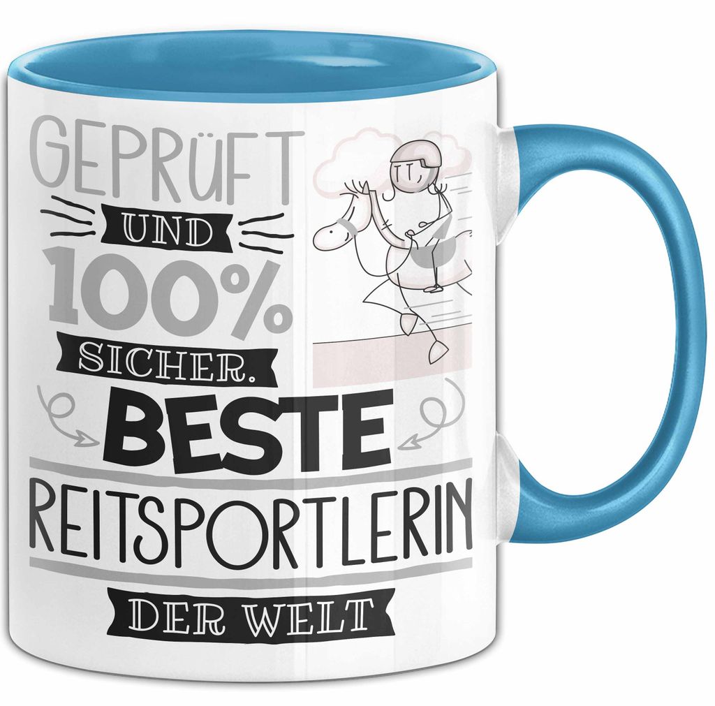 Beste Reitsportlerin Der Welt Tasse Geschenk für Eine Reitsportlerin Und Sicher Geschenkidee Geburtstag Weihnachten (Blau)