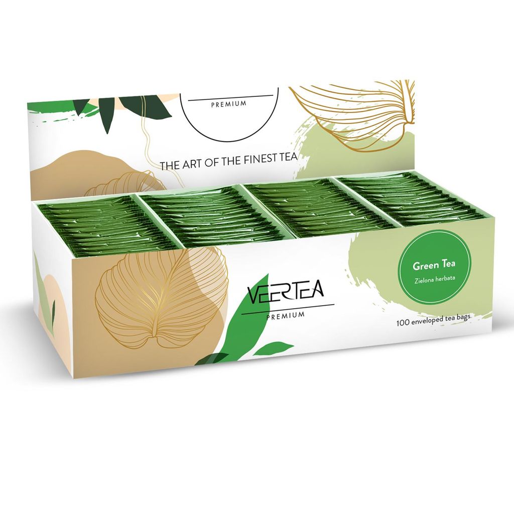 Veertea, set da tè, tè verde, 100 bustine Immagine del prodotto 
