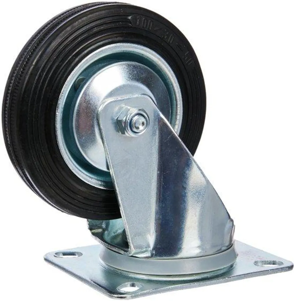 Roulette pivotante Metafranc Ø 100 mm avec plaque de fixation 104x80 mm
