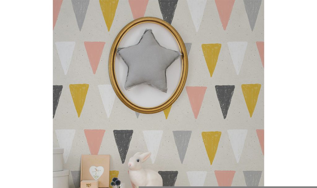 Coloray Fototapete 360x250 cm Latextapete Magicstick - Dreieck geometrische Vintage skandinavisch