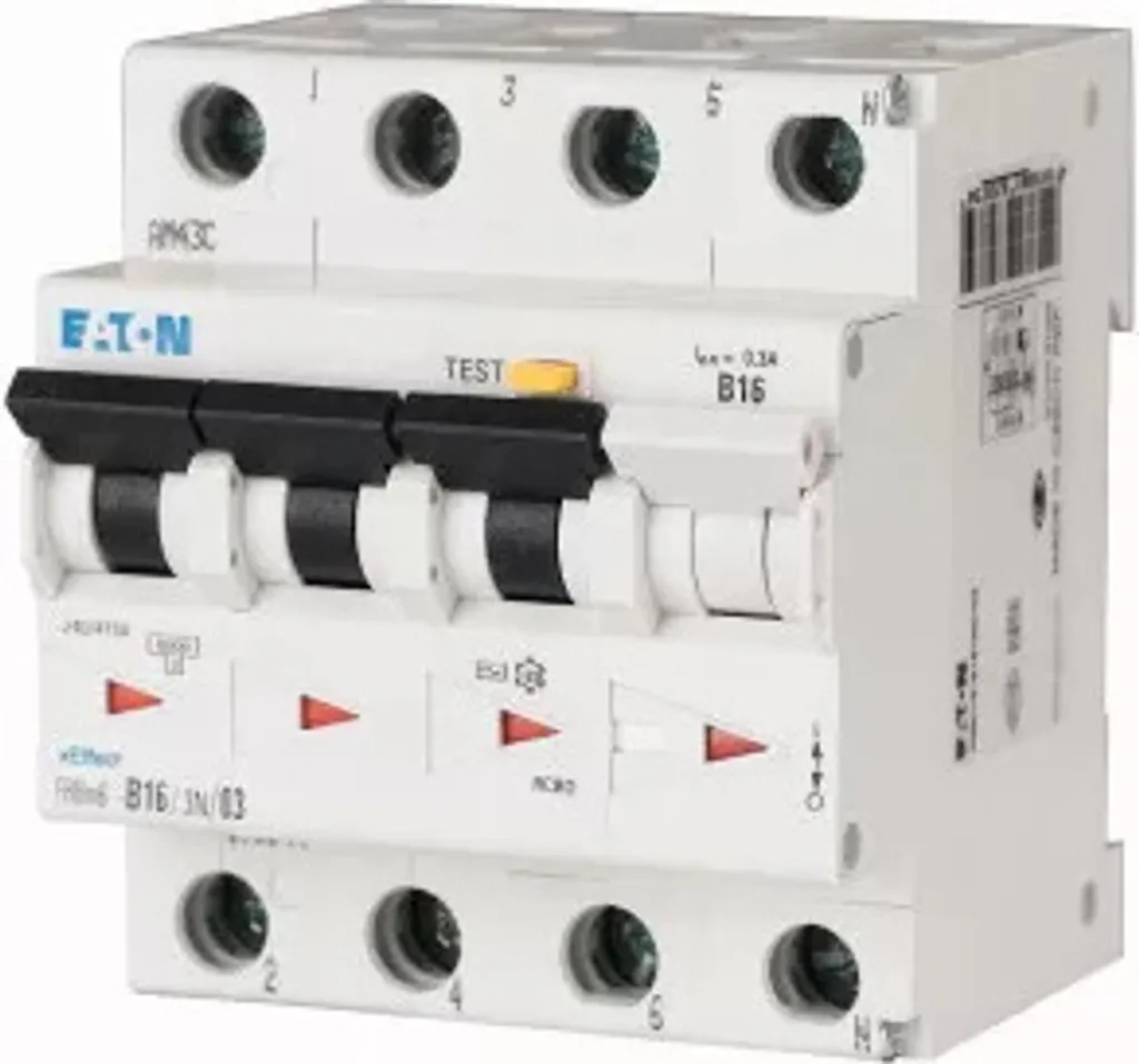 Protection Triphasée Eaton 16A 100mA pour Moteur et Circuit Sensible