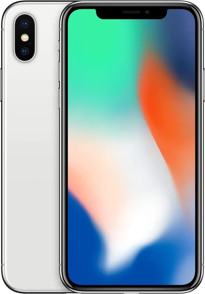 Apple iPhone X 14,7 cm (5,8 Zoll), (12MP Kamera, Auflösung 2436 x 1125 Pixel), Farbe:Silber, Apple Größe:256 GB
