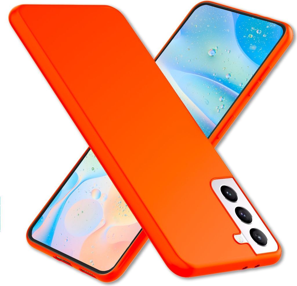 NALIA Bunte Neon Silikonhülle für Samsung Galaxy S22 Plus, Intensive Farbe Rutschfest Samtig Weich Gummiert, Schutzhülle Handyhülle Orange