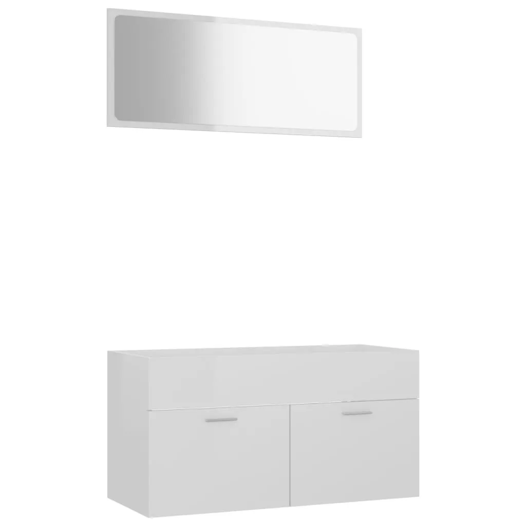 vidaXL Set Mobili Bagno 2 Pezzi Bianco Lucido | Arredo Salvaspazio