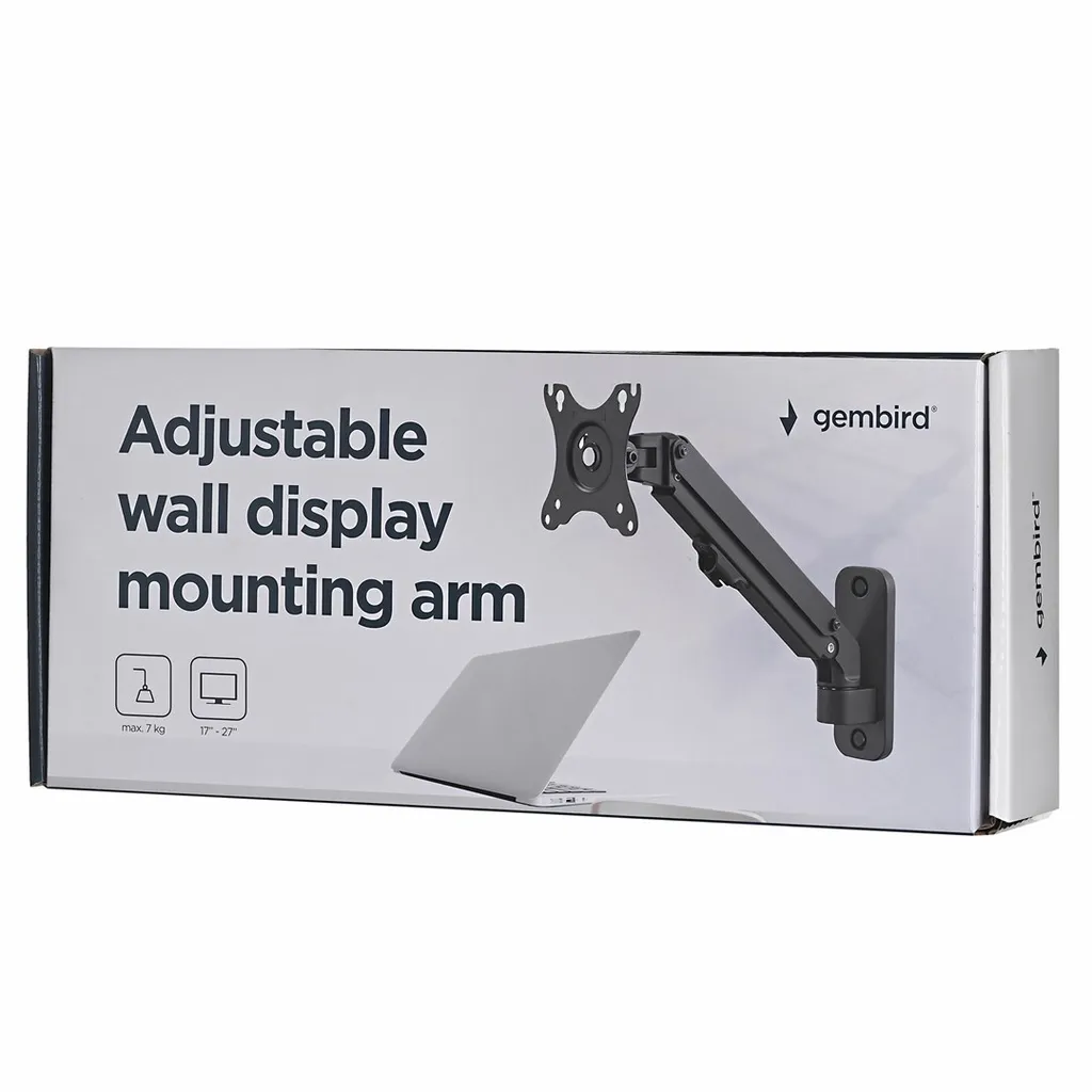 Support Écran PC Mural Robuste Charge 7kg avec Inclinaison Ajustable - 12