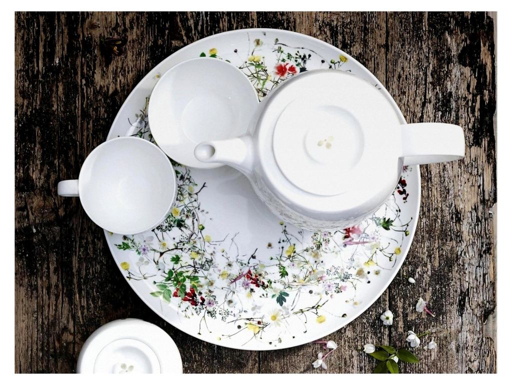 Set 4-tlg. Fleurs Sauvages mit Fahnen- und Coupteller