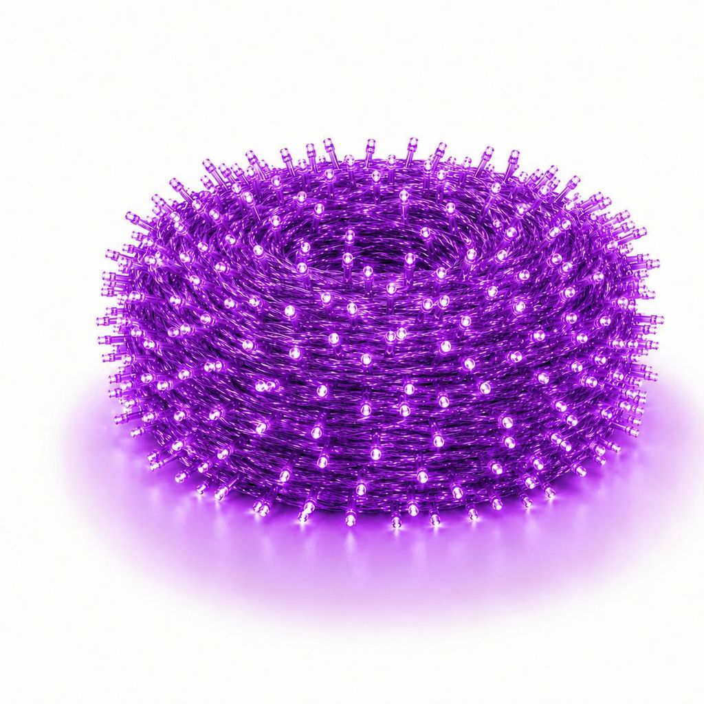30M 300LEDs 8 Modi Lichterkette Strom LED Weihnachten Lichterkette Transparente Kabel Zimmer Deko Licht Party Garten Weihnachtsbaum Beleuchtung, Lila