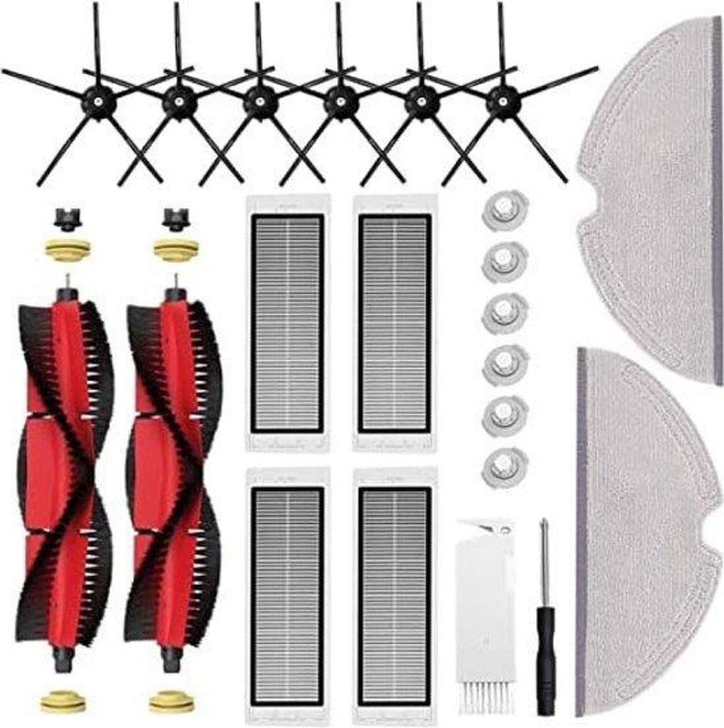 Kompatibel Zubehör für Staubsauger Roborock S5 Max S6 Pure S6 maxV S50 S51 S55 S5 S60 S65 S6, 2 Staubsaugerborsten, 6 Seitenborsten, 4 Hepa-Filte...
