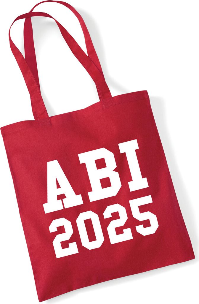 Huuraa Jutebeutel ABI 2025 Abitur 10 Liter Classic Red Baumwolle Tasche Geschenkidee