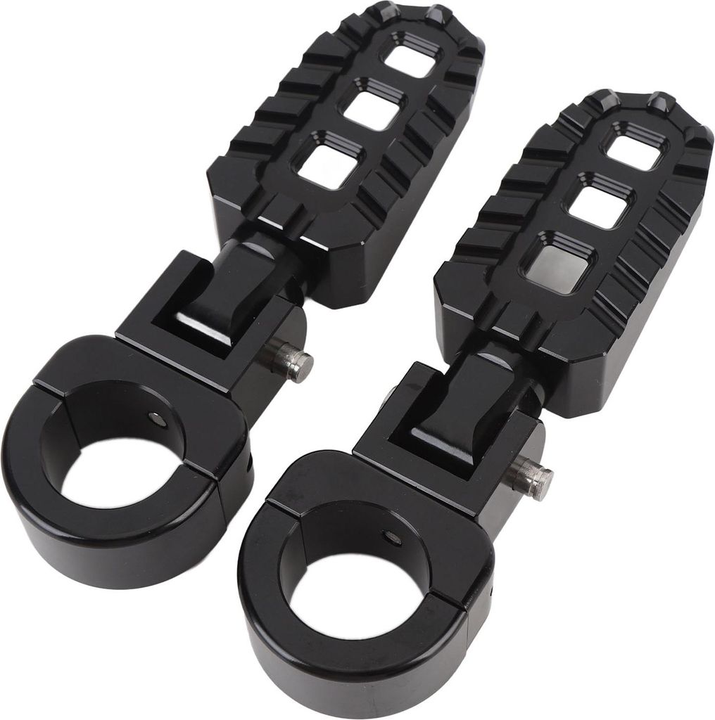 Paar Motorrad-Fußstützen, verstellbar, T6063-Aluminiumlegierung, verbesserter Griff, universelle Passform für 1 Zoll, 1,06 Zoll, 1,25 Zoll Stangen