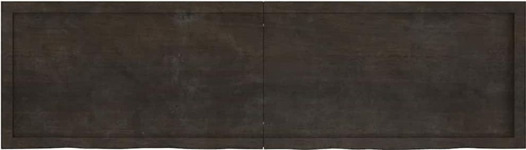 vidaXL Tischplatte Dunkelbraun 180x50x(2-6)cm Massivholz Eiche
