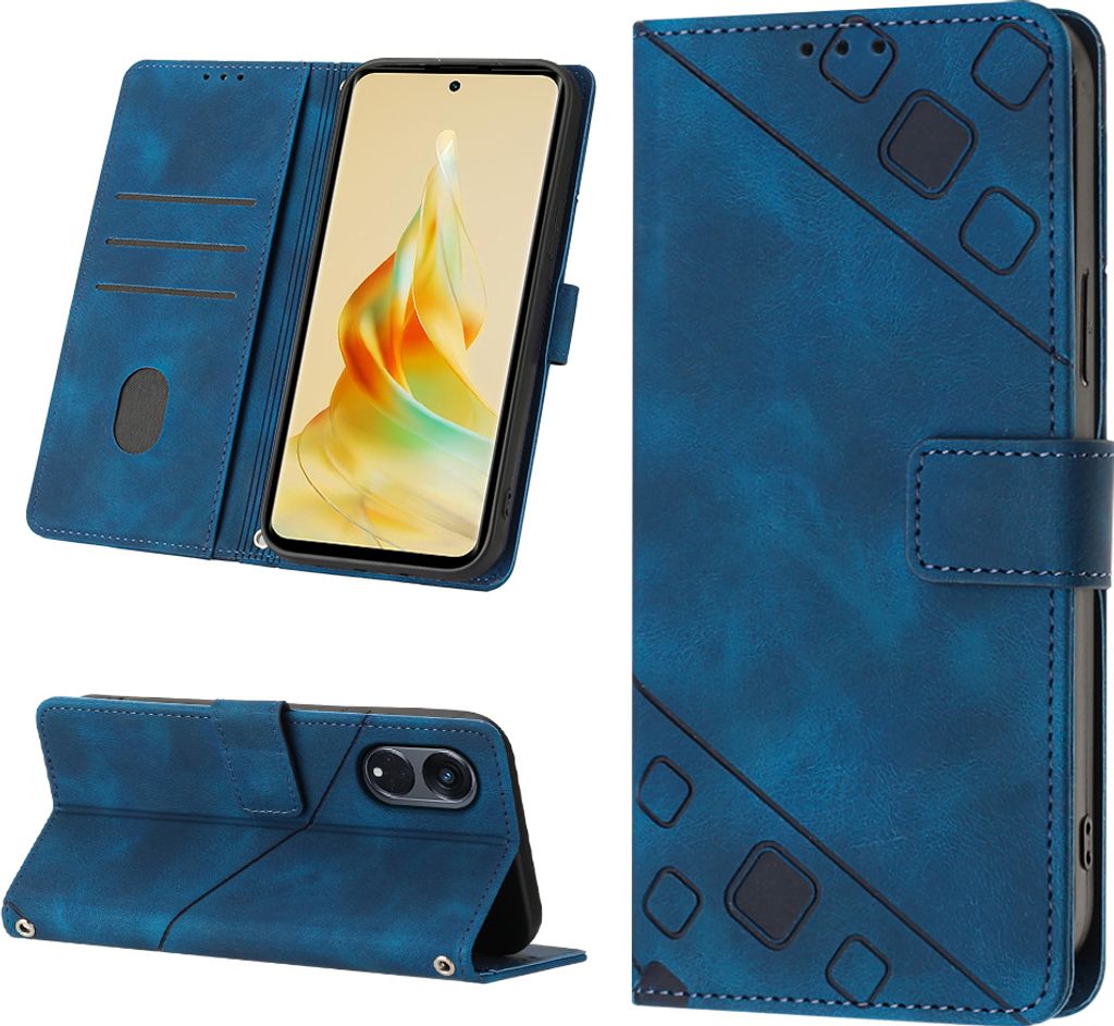 Hülle für OPPO Reno8 T 5G /A1 Pro 5G Prägung Flip Leder Produktbild 