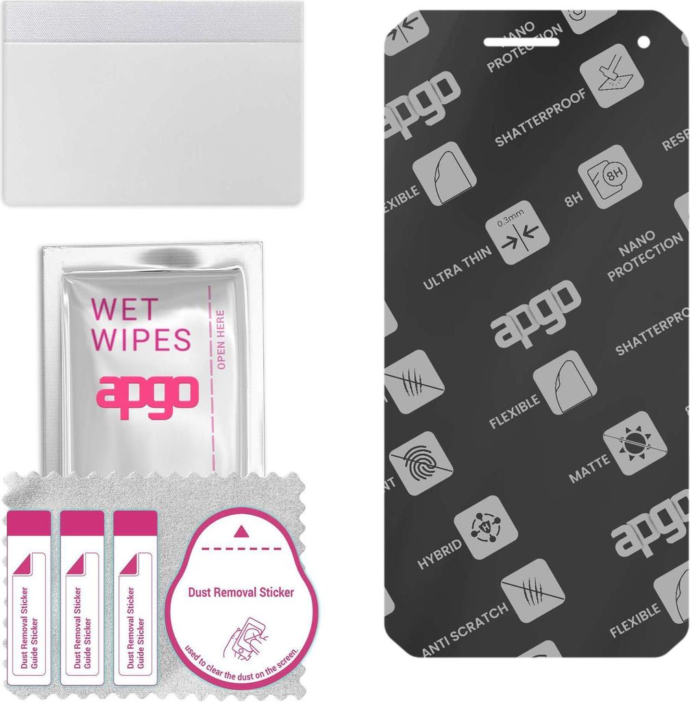 apgo Hybrid Schutzglas, Matt, kompatibel mit Kruger&Matz Drive 6S, Flexible Nano Glass, toller Ersatz für Hartglas, kratzfester Displayschutzglas,...