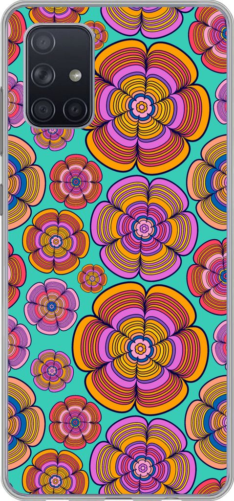 MuchoWow Handyhülle Schutzhülle Hülle für Telefoonhoesje Samsung Galaxy A51 5G Design - Flower Power - Farben Silikon Softcase Handy Hülle -...