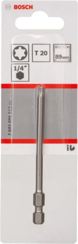 Inserto Torx T20 Bosch 89mm Extra Duro | Acciaio S2 ISO 1173 E6.3