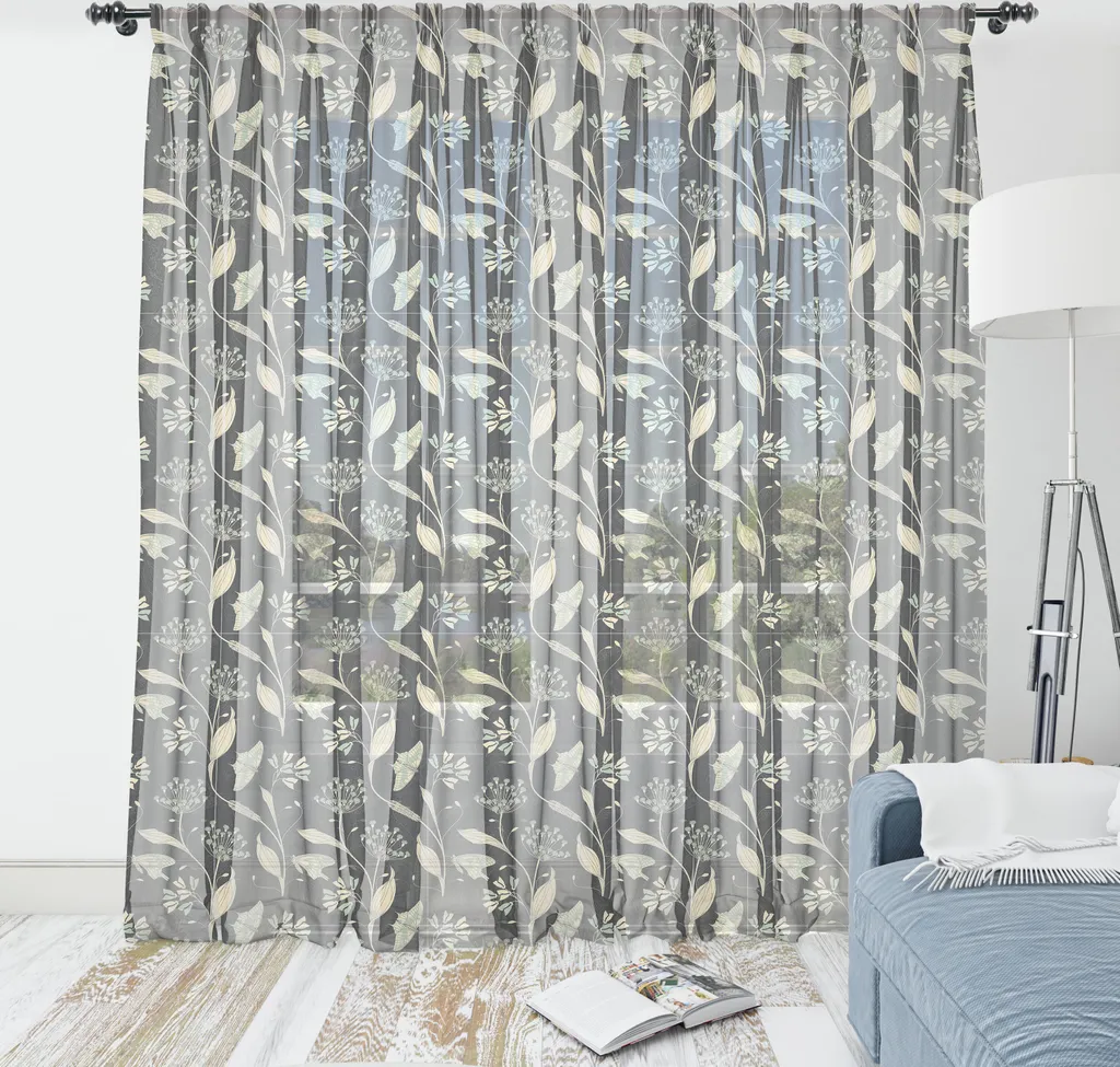 Arazzo Floreale ABAKUHAUS 220x274 - Tessuto Raso Grigio Champagne