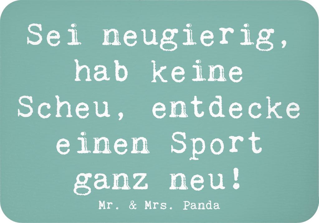 Mr. & Mrs. Panda Kühlschrankmagnet Spruch Neuer Sport - Meeresbrise - Geschenk, Zuversicht, und Fitness, Sich in einer neuen Sportart versuchen, N...