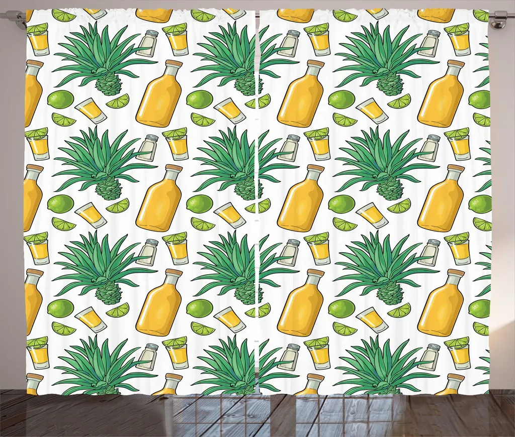 Rideau Décoratif Rustique pour Salon et Chambre 280x225 cm Moutarde