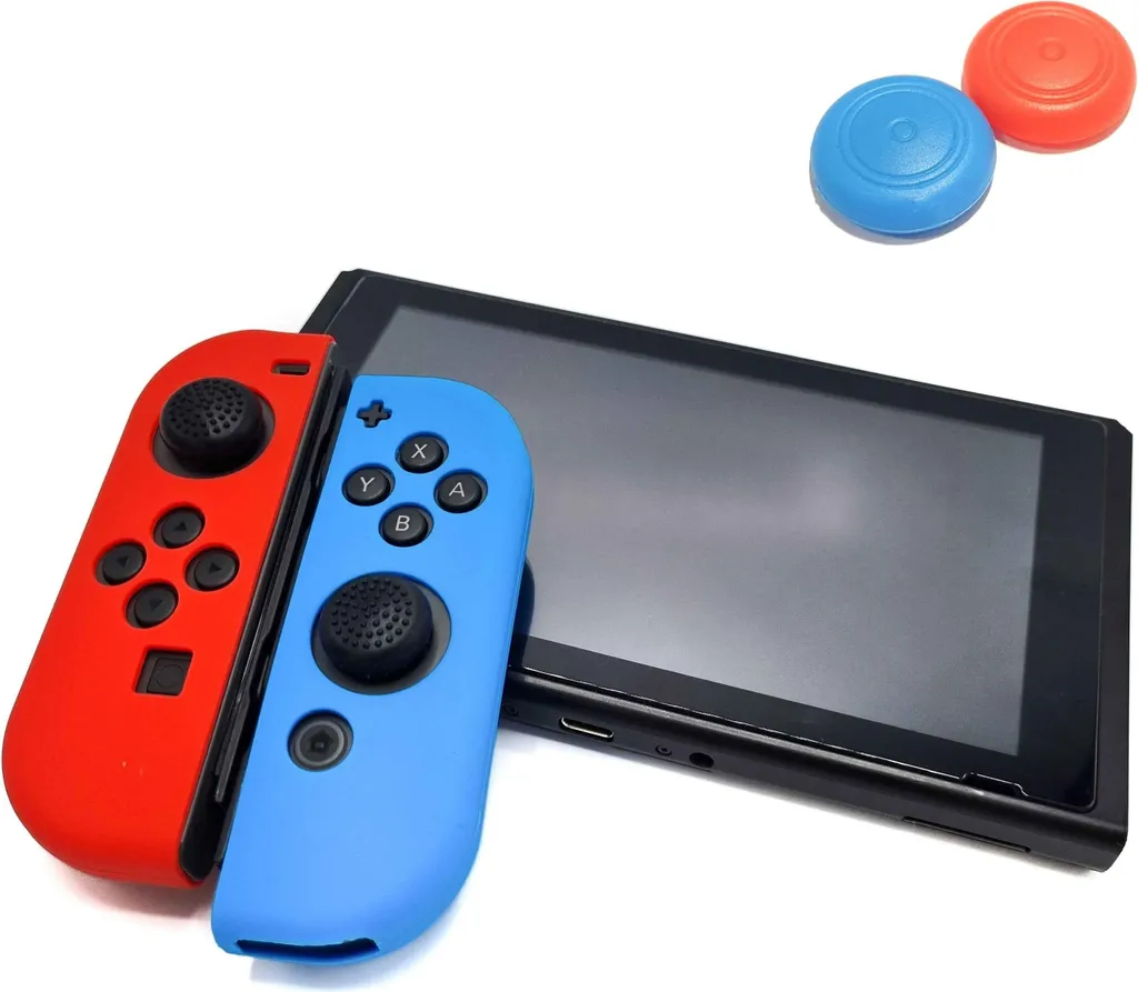 Skin Minimal per Joy-Con Switch | Kit Impugnature Premium Rosso-Blu