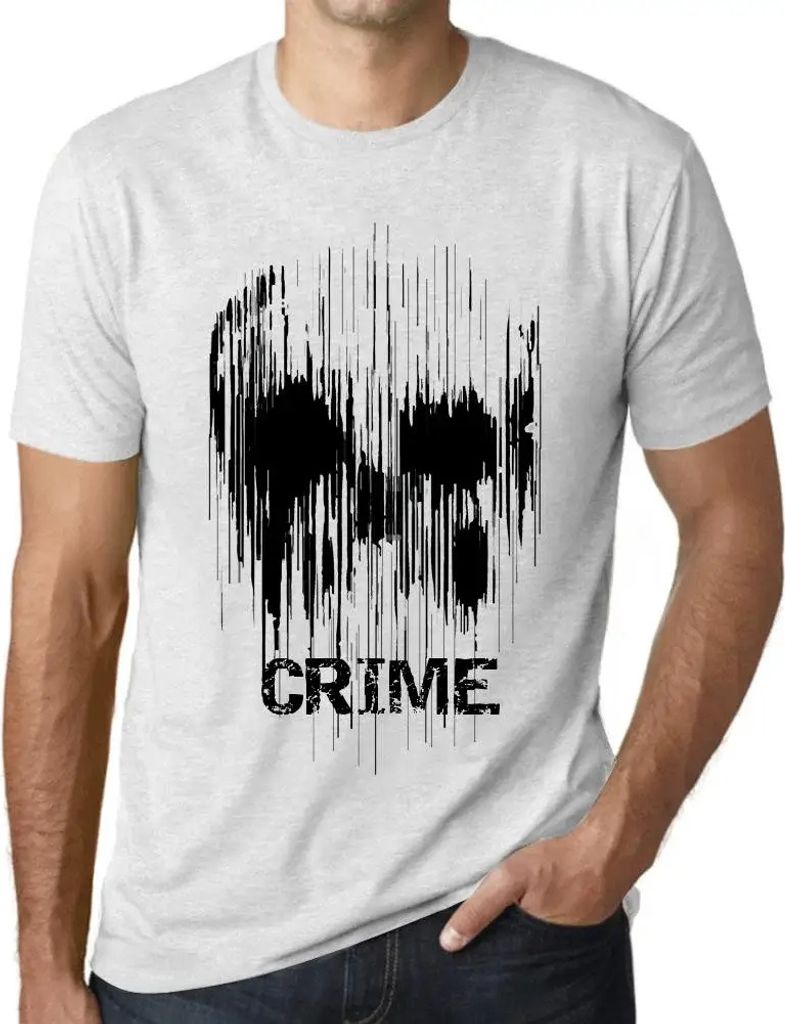 Herren Grafik T-Shirt Schädelkriminalität – Skull Crime – Öko-Verantwortlich Vintage Jahrgang Kurzarm Lustige Druck Geburtstag Geschenk Mann