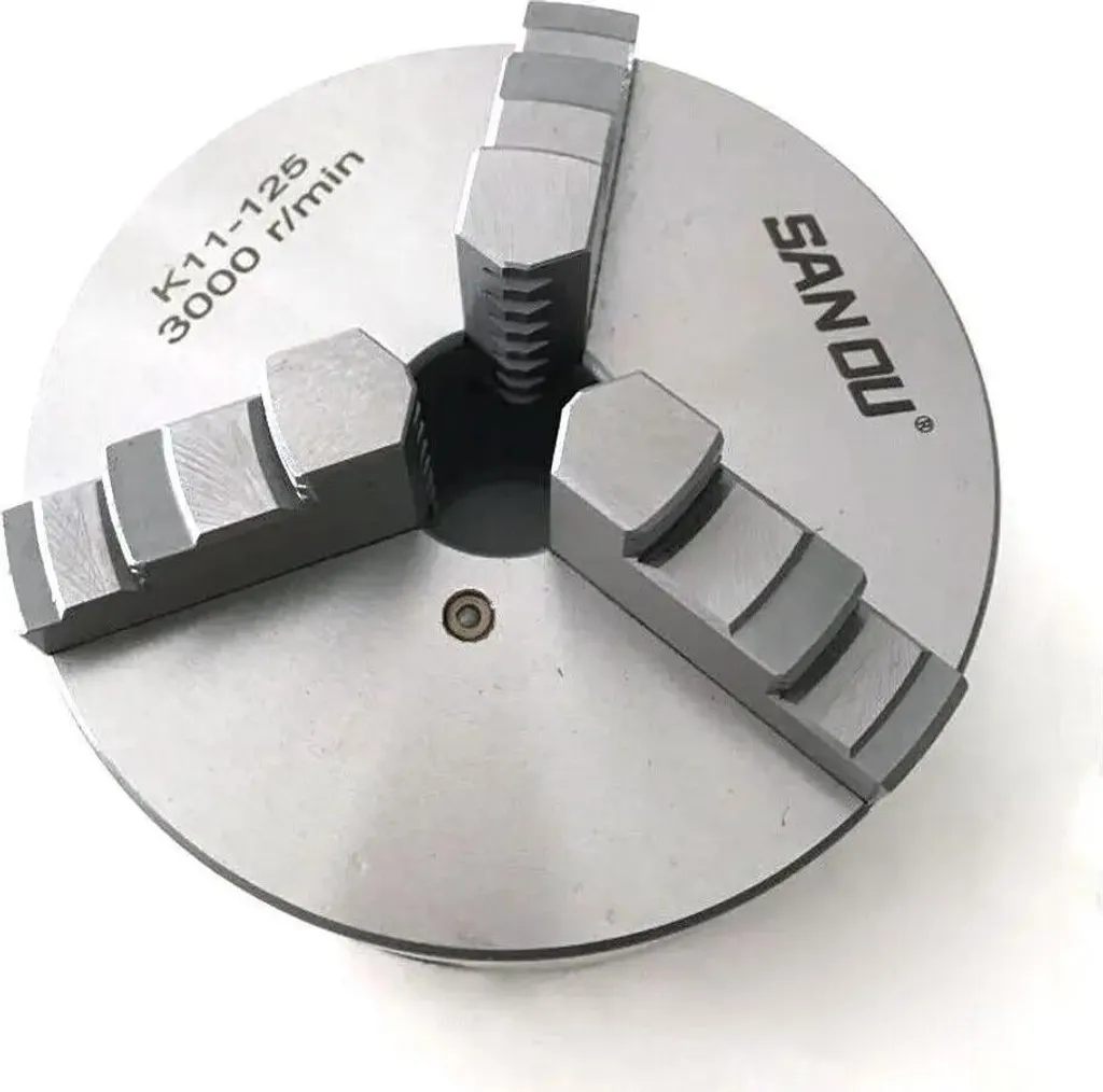 Mandrin de tour 125 mm autocentrant 3 mors pour usinage manuel