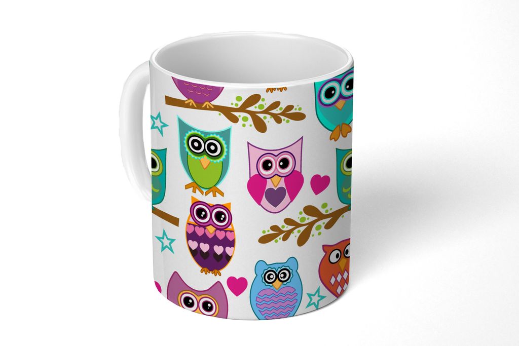 KitchenYeah Tasse Kaffeetasse Kaffeebecher 350 ml Design - Eulen - Tiere Teetasse - Fototasse - Becher - Keramikbecher - Teebecher - Kaffeetasse ...