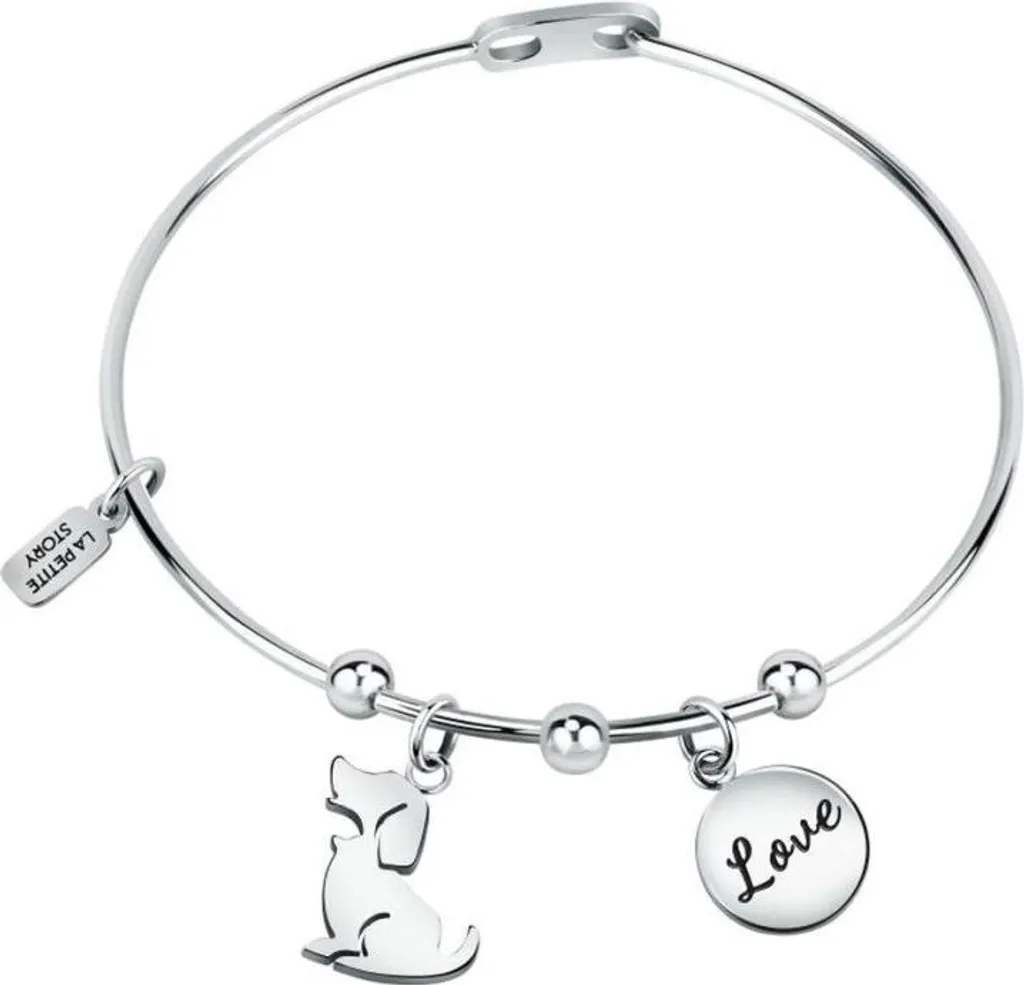 Bracelet en maille acier pour femme avec breloques Family LPS05ASF65