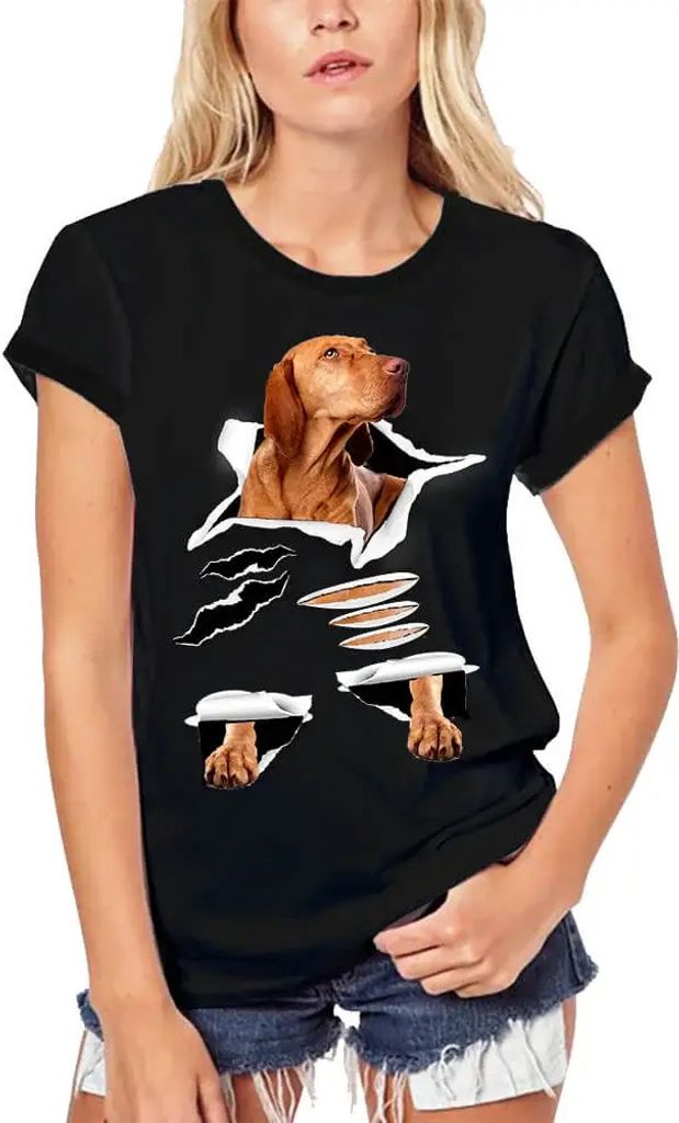 Damen Grafik T-Shirt aus Biobaumwolle Vizsla-Hund – Vizsla Dog – Öko-Verantwortlich Vintage Jahrgang Kurzarm Lustige Druck Geburtstag Geschenk...