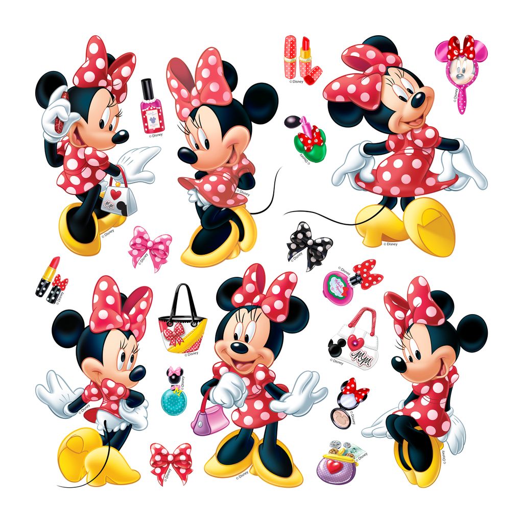 Sticker mural Disney Minnie Mouse rouge et jaune - 600238 - Image du produit 