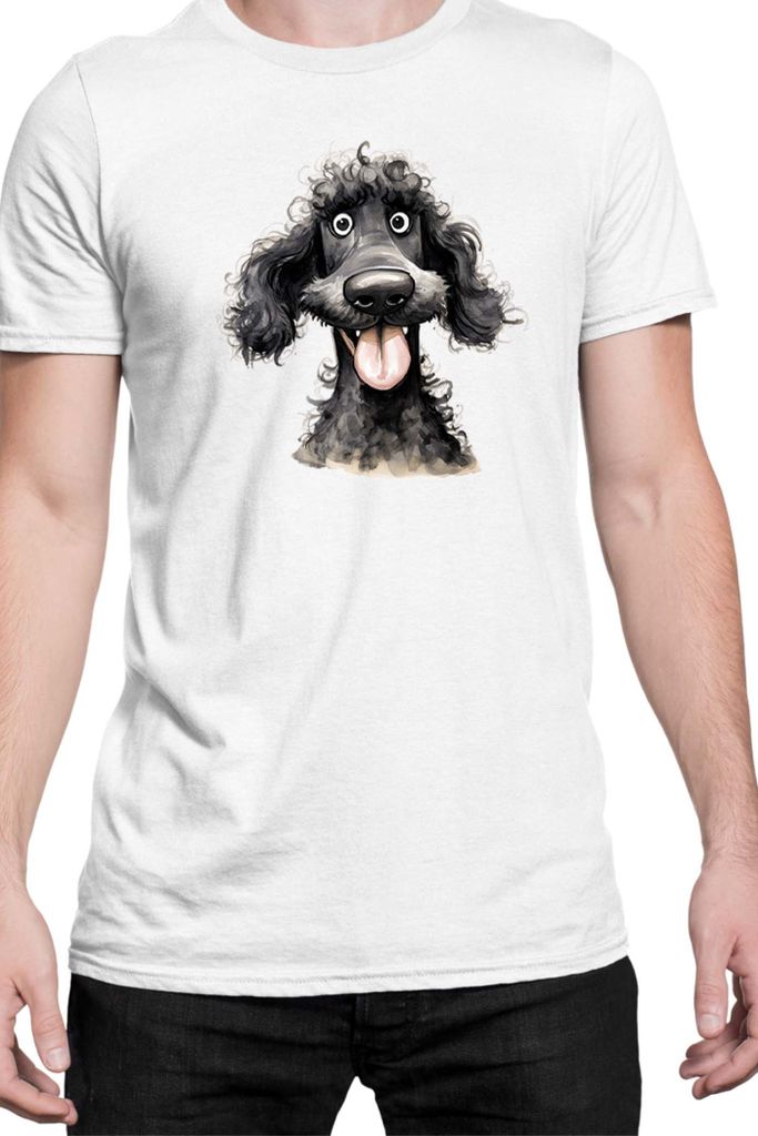 Herren T-Shirt Funny Dogs Breeds Standard Poodle Dog Breed 020, Man 2XL / Weiß