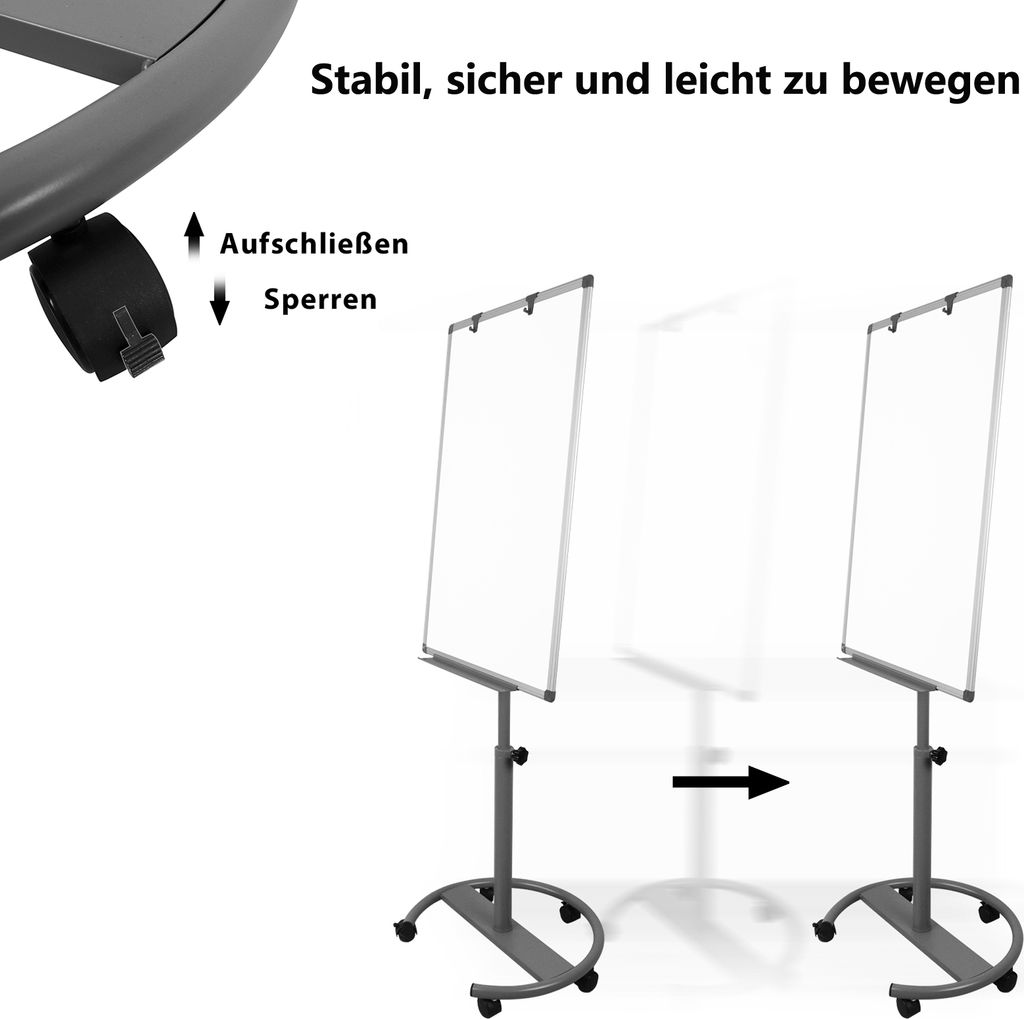 LZQ Flipchart mit Rollen - 60 x 90 cm,  höhenverstellbar Produktbild 6