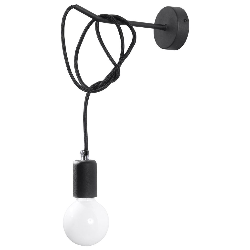 Kinkiet EDISON, zwart, 1xE27x60W, metaal, afmetingen: Productafbeelding 