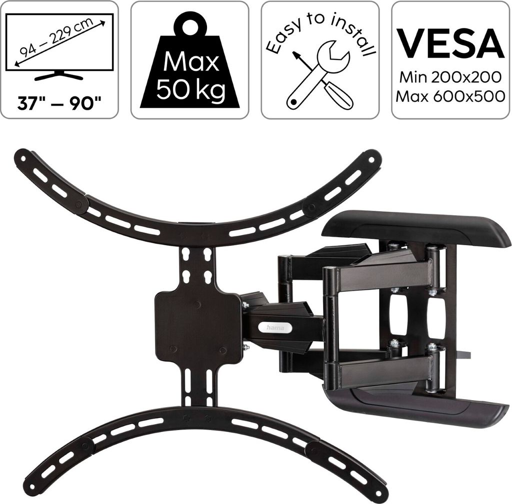 Hama 00118067, 200 x 200 mm, 600 x 500 mm, 2 - 12°, 3°, Obrázek produktu 