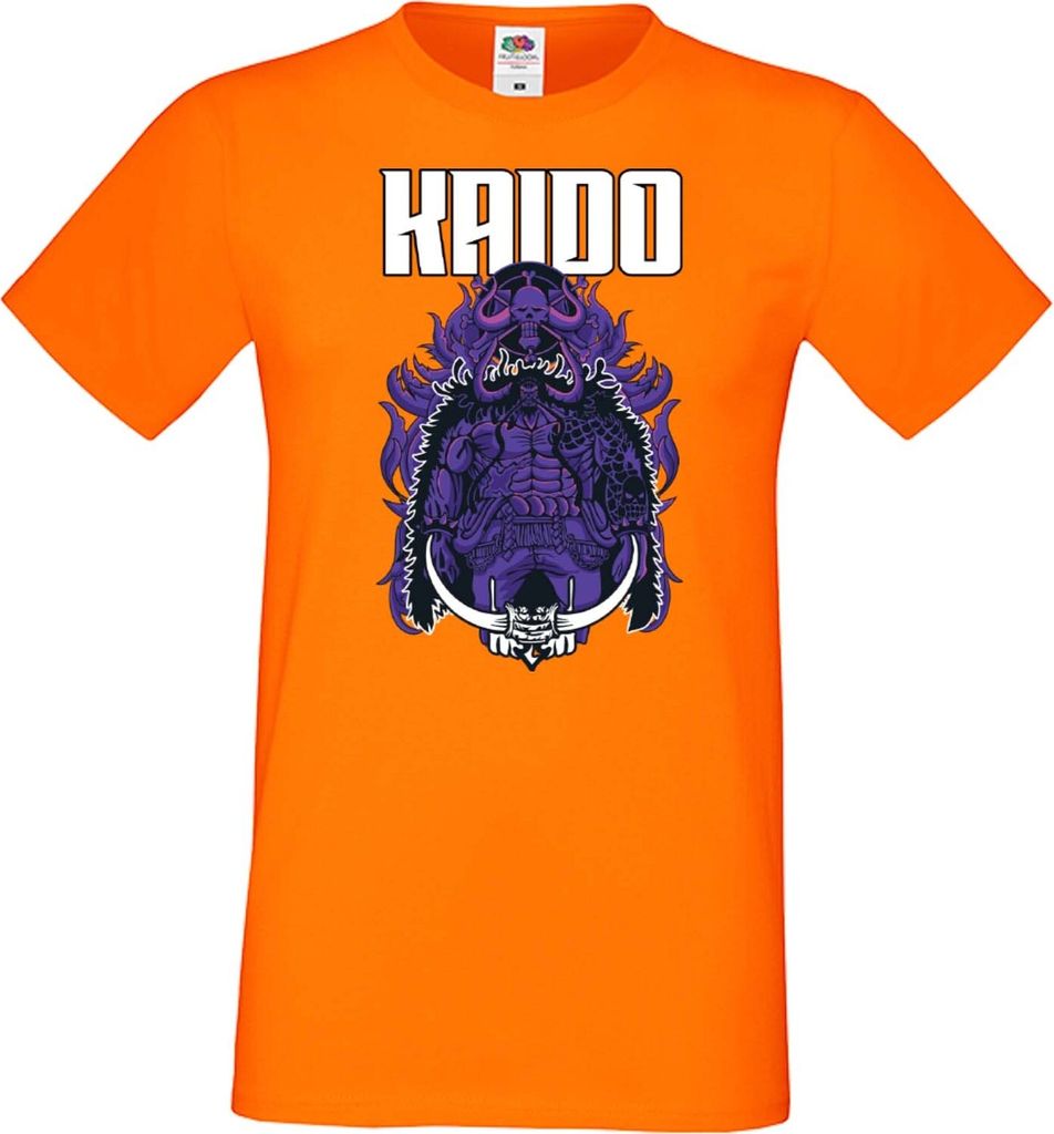Herren T-Shirt Anime Manga One Manga Piece Anime Kaidou Kaidou, Man L / Orange
