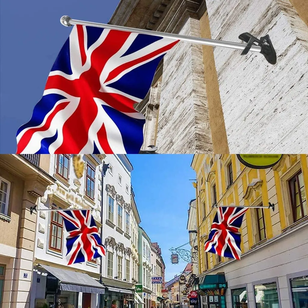 Support mât de drapeau aluminium résistant aux intempéries noir x2 pcs - 2