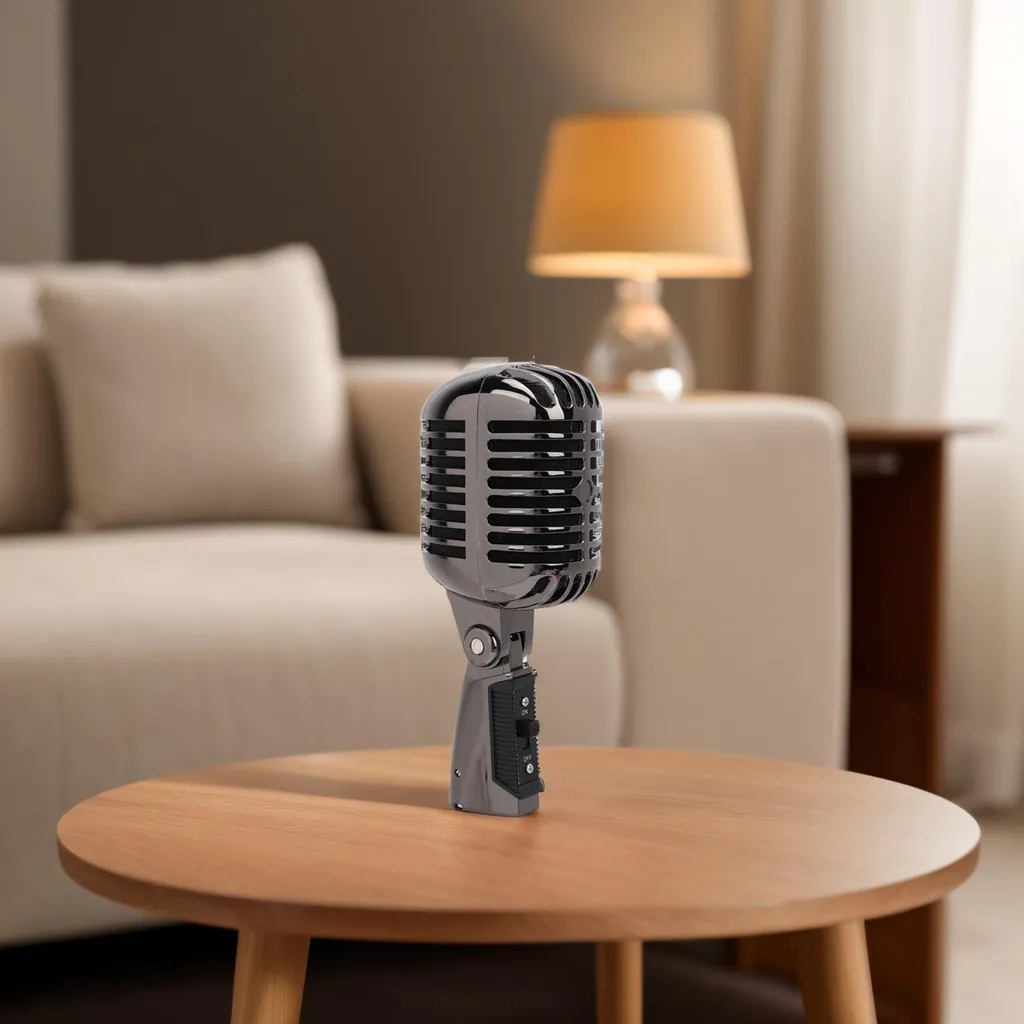 Microphone rétro pour podcast et scène dynamique cardioïde universel