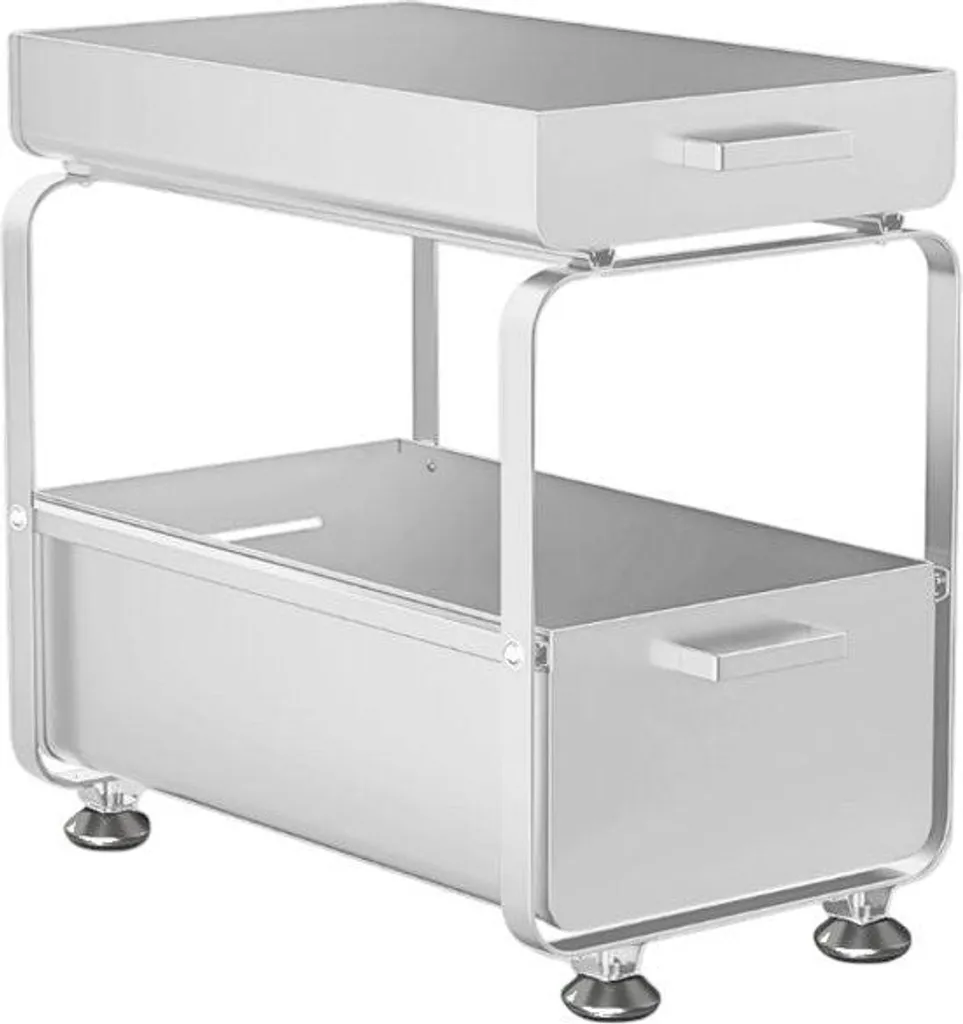 Organizer Cassetti Sottolavello Acciaio Bianco | Design Moderno Ventilato