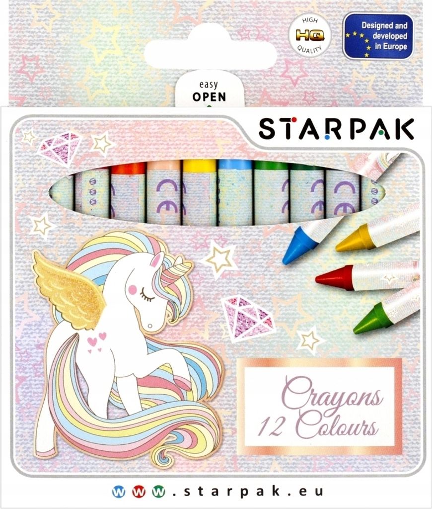 Starpak Einhorn-Wachsmalstifte, 12 Farben Produktbild 