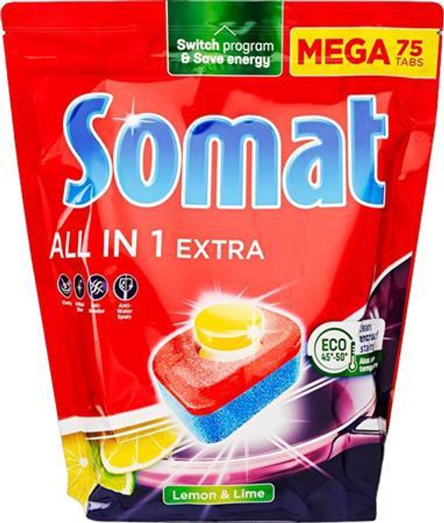 Geschirrspültabs „All in 1 Extra“, Zitrone und Limette, 75 Produktbild 