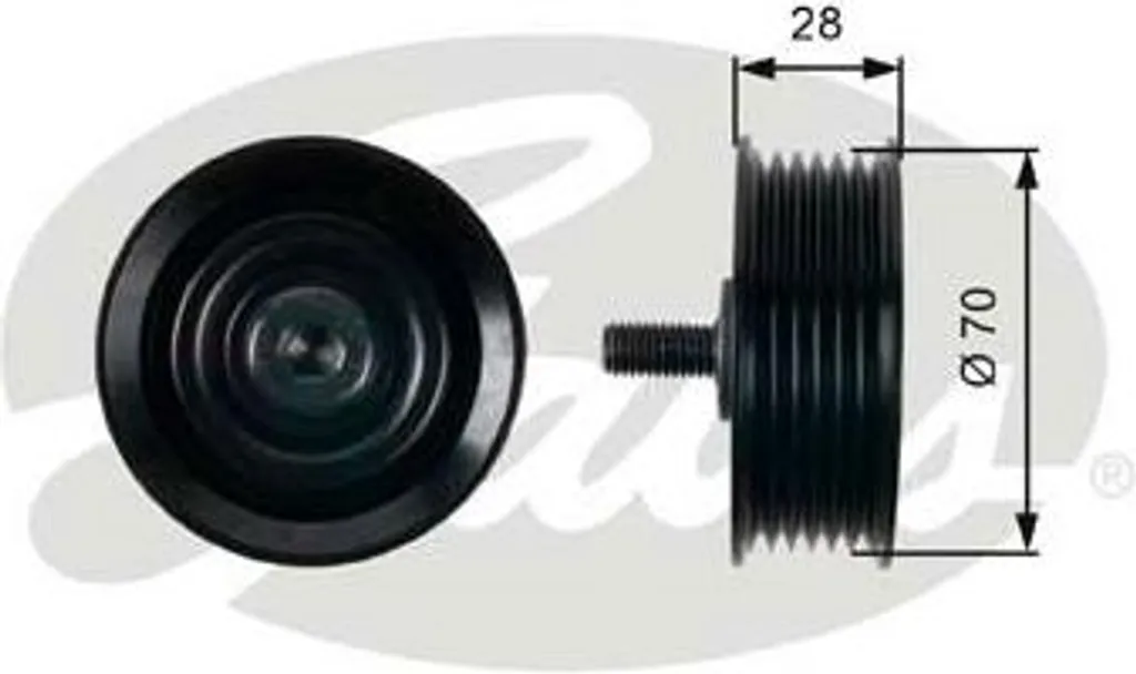 Poulie de renvoi GATES T36410 métal - Pour courroies trapézoïdales