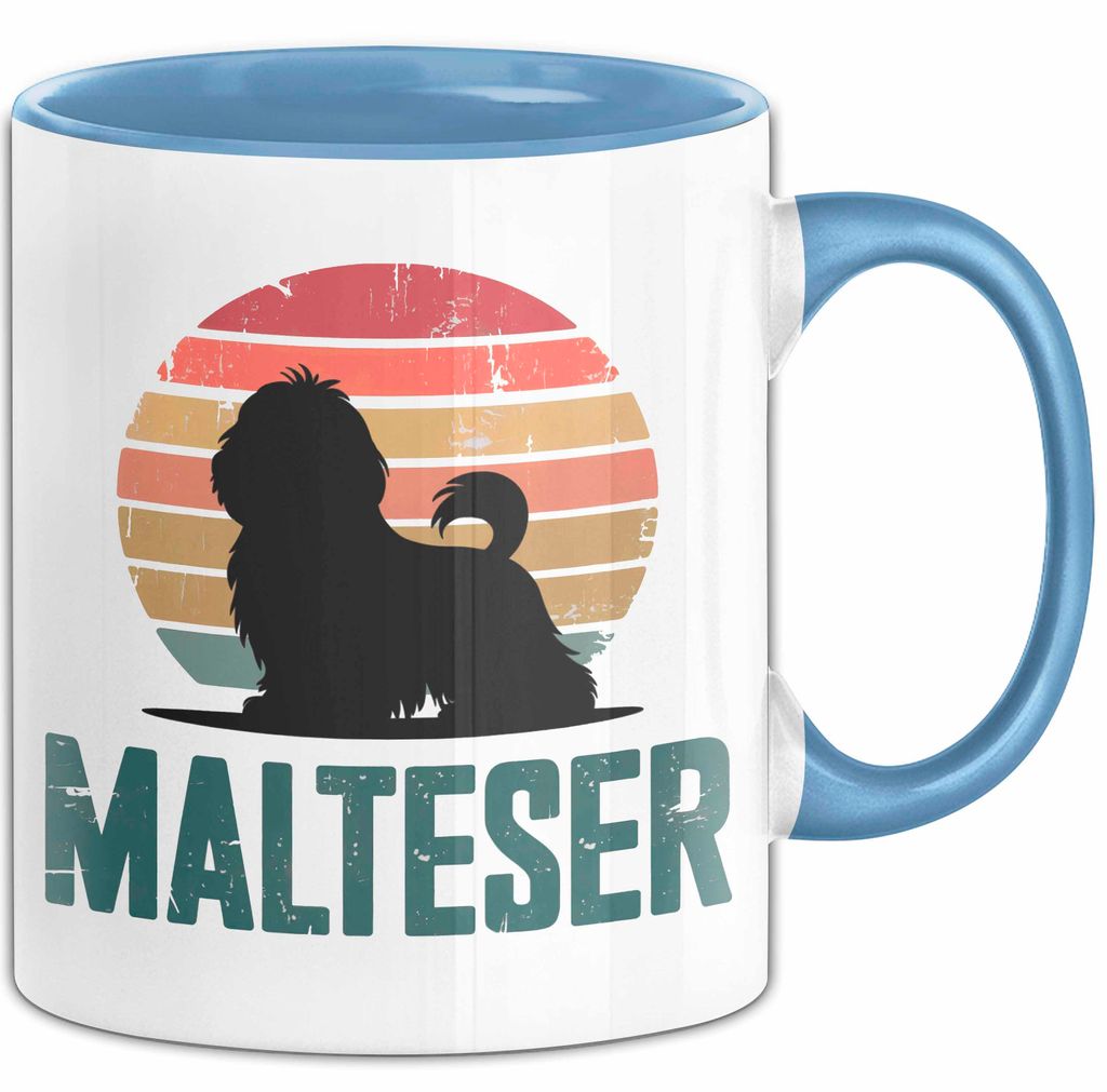 Malteserhund Tasse Geschenk Lustige Geschenkidee Spruch Malteser (Blau)