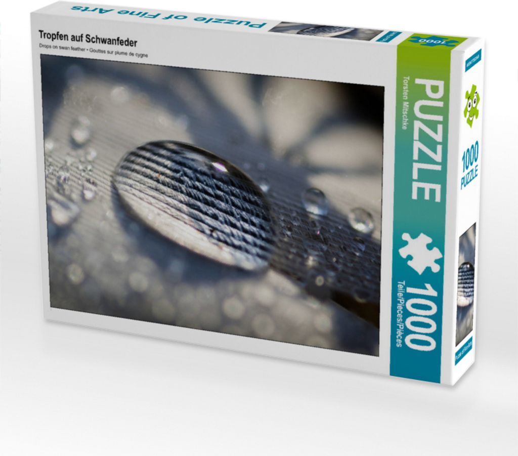 CALVENDO Puzzle Tropfen auf Schwanfeder 1000 Teile Puzzle quer | 1000 Teile Lege-Größe 64x48cm Foto-Puzzle für glückliche Stunden