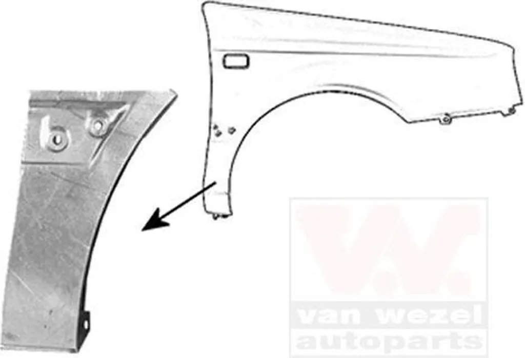 Parafango Destro VAN WEZEL 5883156 VW Golf 3 4 Cabrio - Ricambio Online