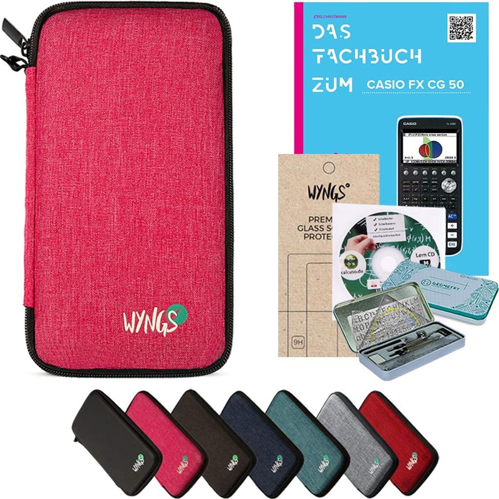 CALCUSO Zubehör Streberpaket Pink kompatibel für Taschenrechner Casio FX-CG 50