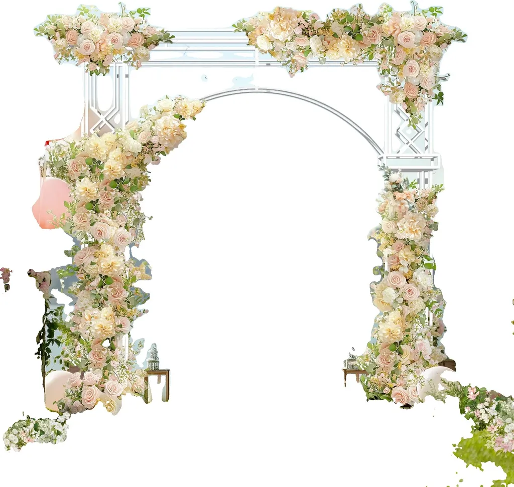 Arche de mariage en métal robuste blanc chic et moderne taille L