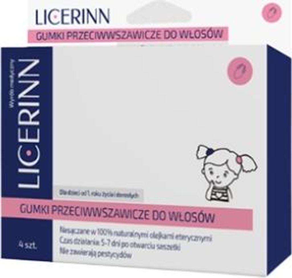 Licerinn Przeciwwszawicze gumki do włosów, 4 sztuki